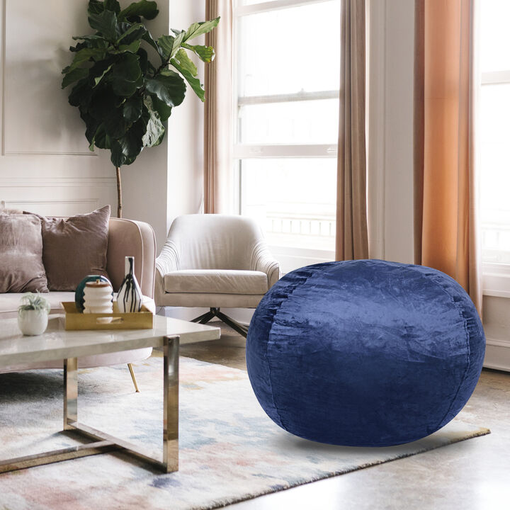 GOODSILO Plush Velvet Bean Bag Chair with Dual Liners and Memory Foam Filling - Comfortable Floor Seating Solution