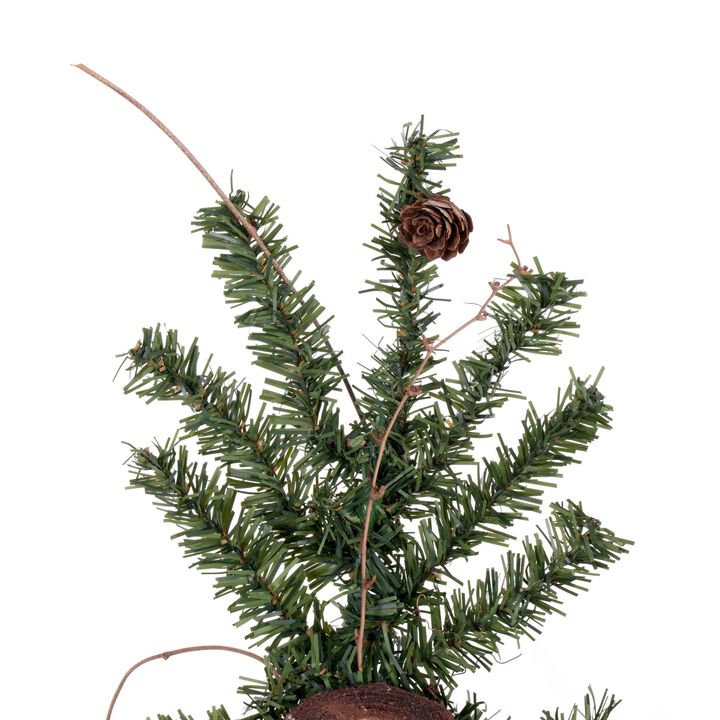 Alpine Artificial Christmas Tree with Cones/Vine, 105 Tips