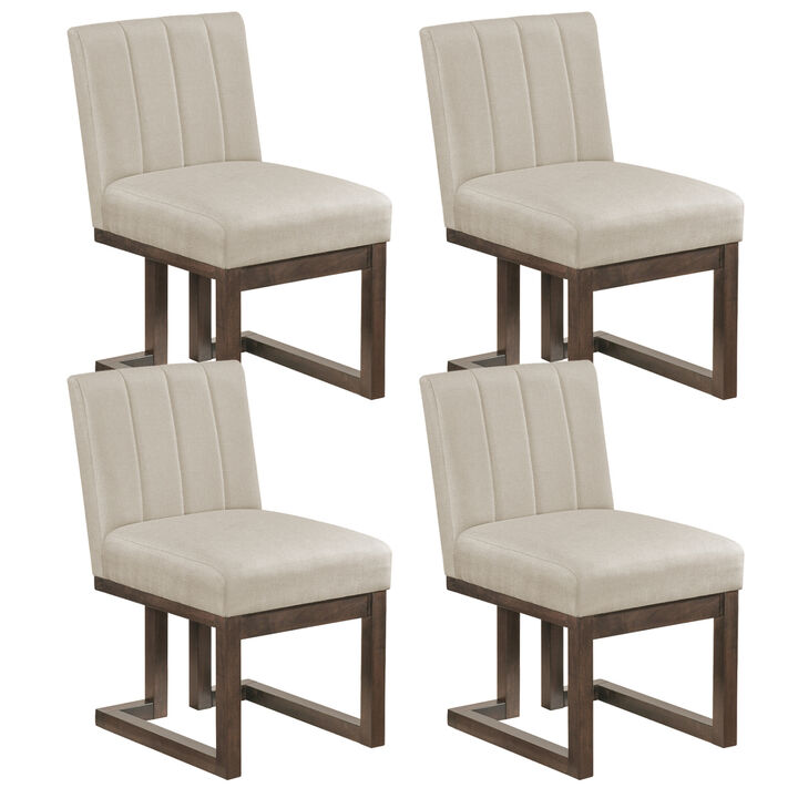 Set of 4 Farmhouse Upholstered Dining Chairs with Thick Cushioned Seats