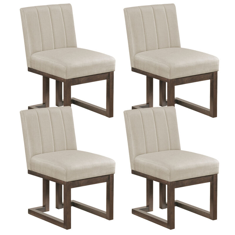 Set of 4 Farmhouse Upholstered Dining Chairs with Thick Cushioned Seats image number 0