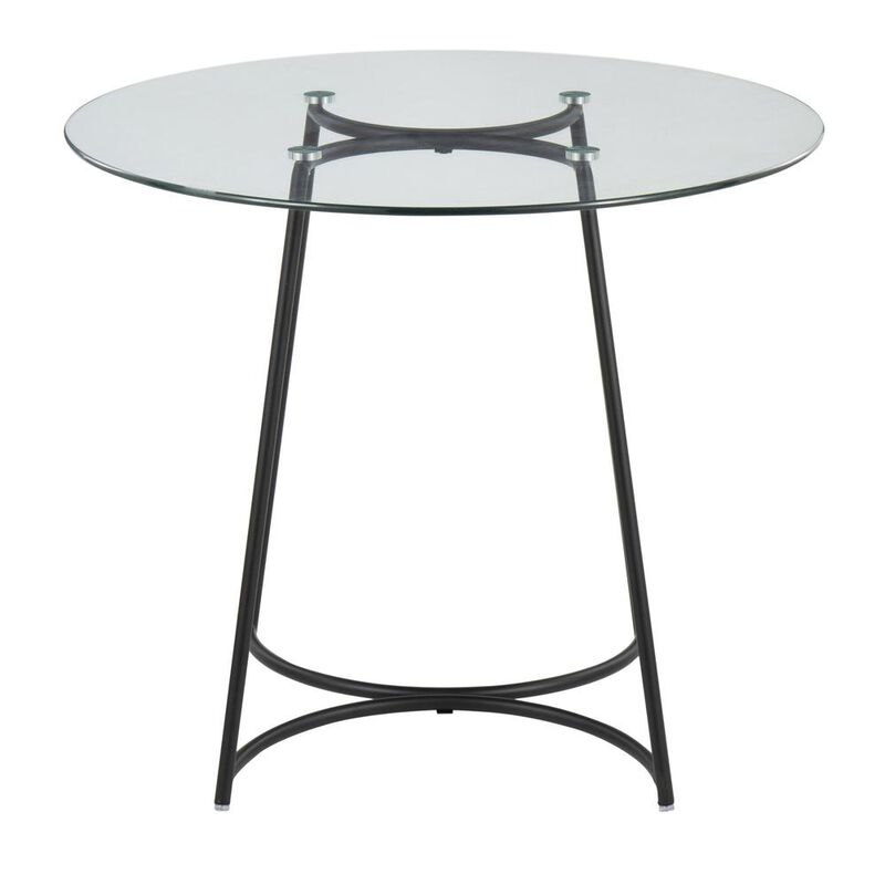 LumiSource Black Steel, Clear Glass Cece Dinette Table