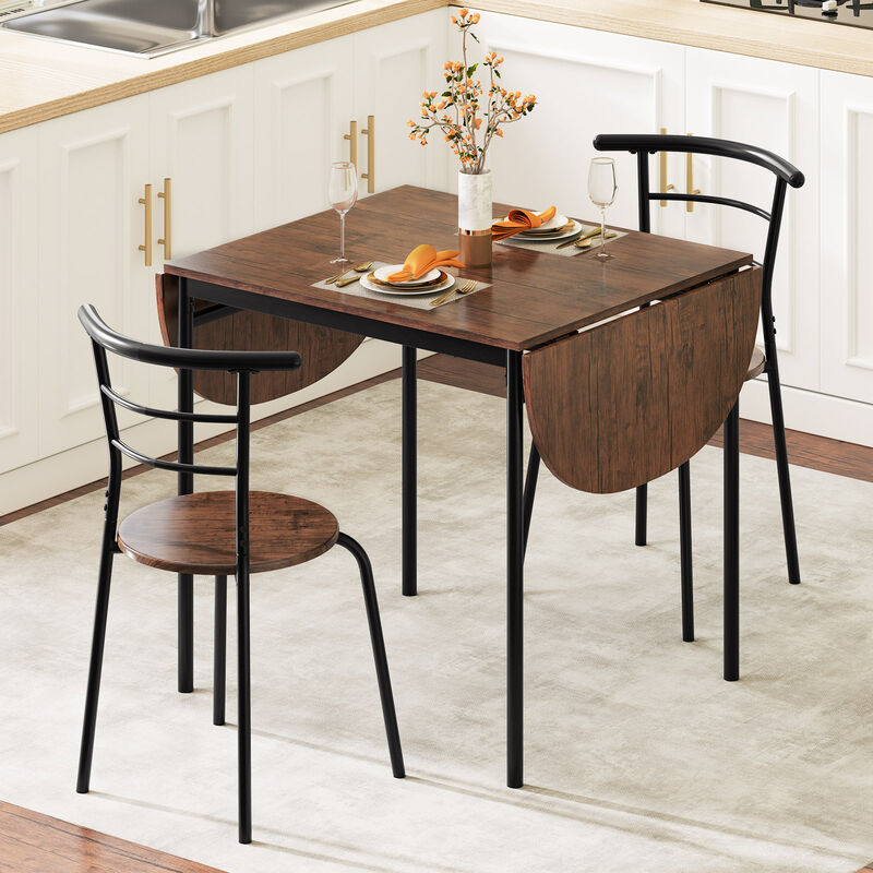 Modern 3-Piece Bistro Table Set &ndash; Table with 2 Matching Chairs for Small Spaces