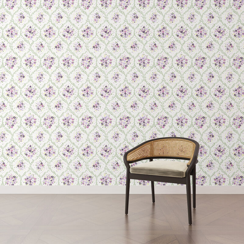 Lavender Trellis Lavender Peel & Stick Mural image number 1