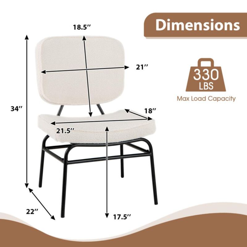 Hivvago Upholstered Accent Chair Sherpa Reading Chair with Sponge Padding