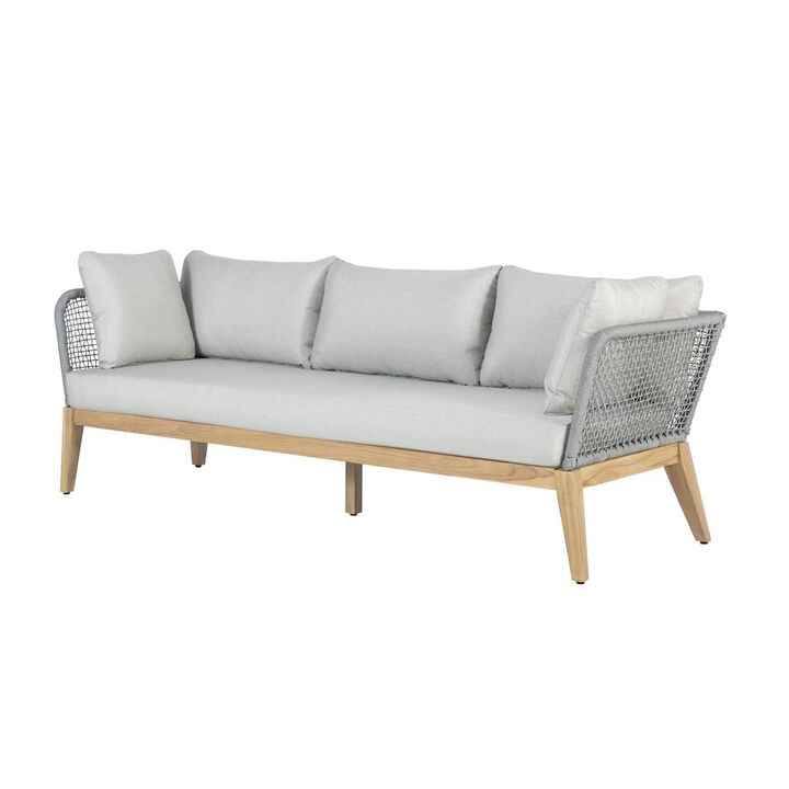Crafters and Weavers Cypress Teak Wood Sofa with Rope Design