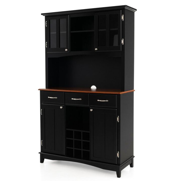 Hivvago Kitchen Storage Cabinet Cupboard with Wine Rack and Drawers
