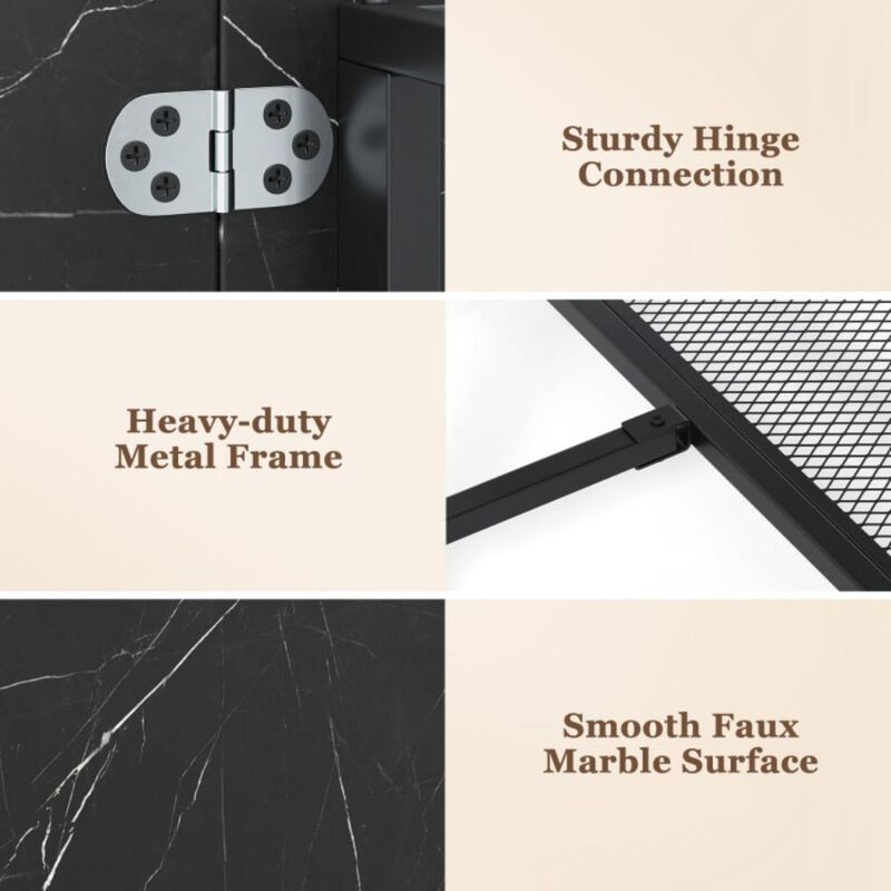 Hivvago Folding Round Dining Table with Lockable Wheels