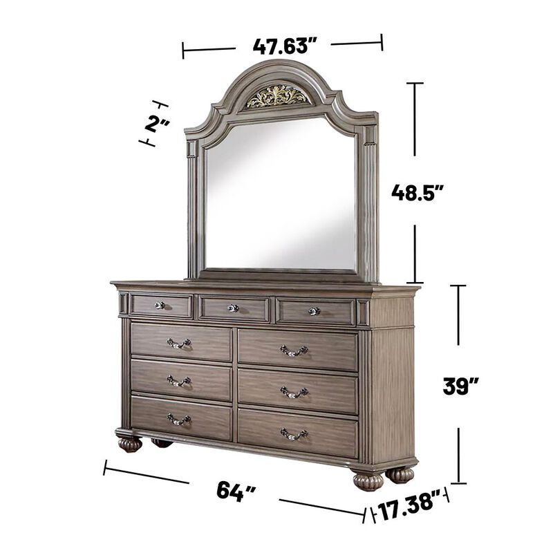 Simple Relax 4 Piece Wooden Queen Size Bedroom Set in Gray image number 1