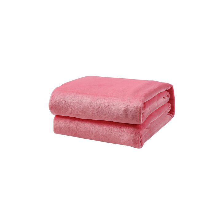 L'baiet Modern Indoor Fleece Twin Rectangle Blanket 60"x80" 100% Polyester - Pink