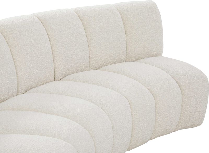 Meridian Furniture Infinity Cream Boucle Fabric 5pc. Modular Sectional image number 8