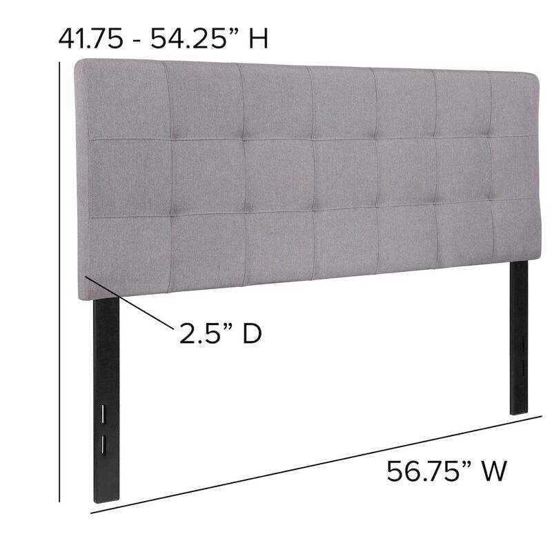 Flash Furniture Tufted Upholstered Full Size Headboard in Light Gray Fabric image number 2