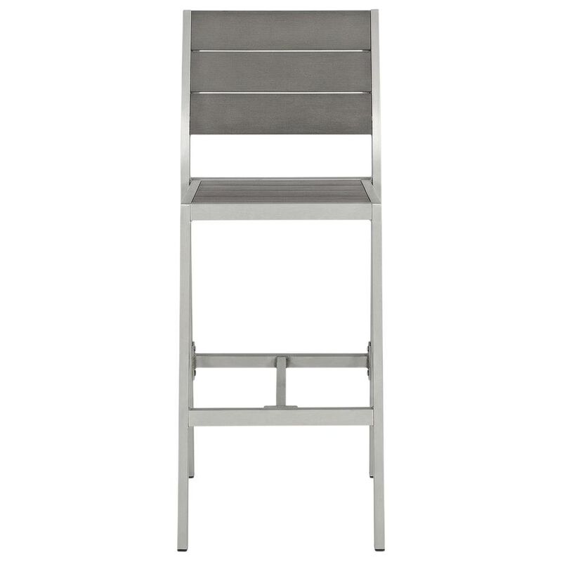 Outdoor Patio Aluminum Armless Bar Stool Set Of 2 With Durable Frame image number 1