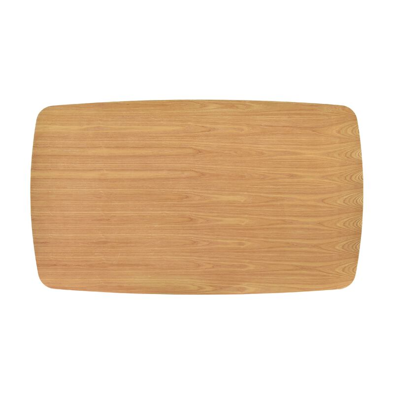 Jadie Dining Table, Tapered Legs, Natural Oak Wood Rectangular 60 Inch