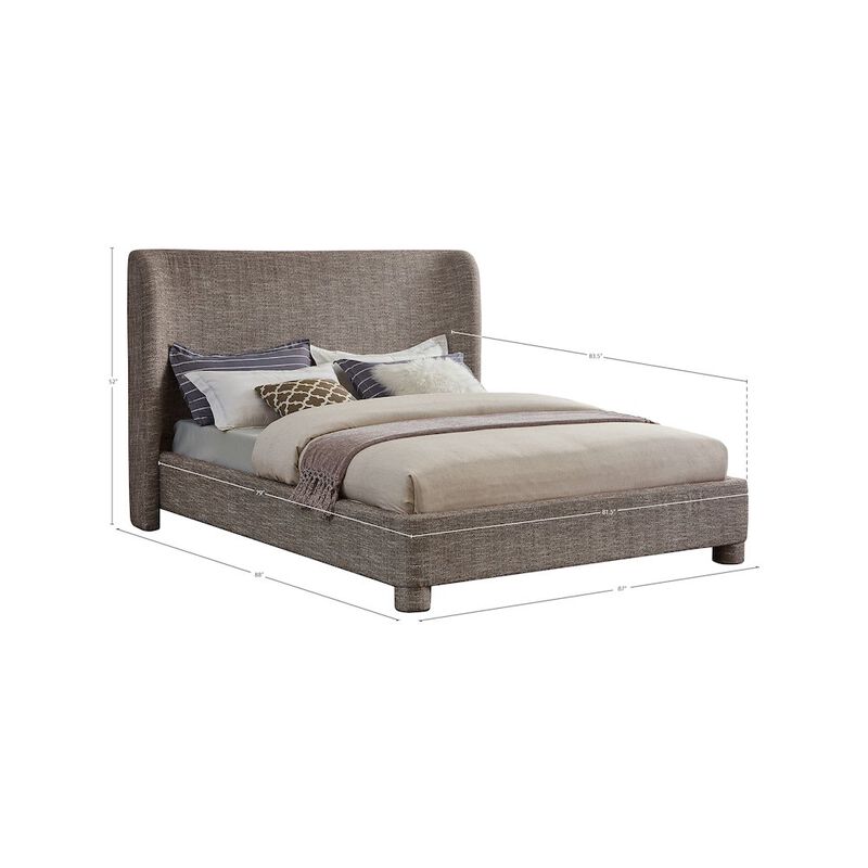Meridian Furniture Penny Brown Polyester Fabric King Bed