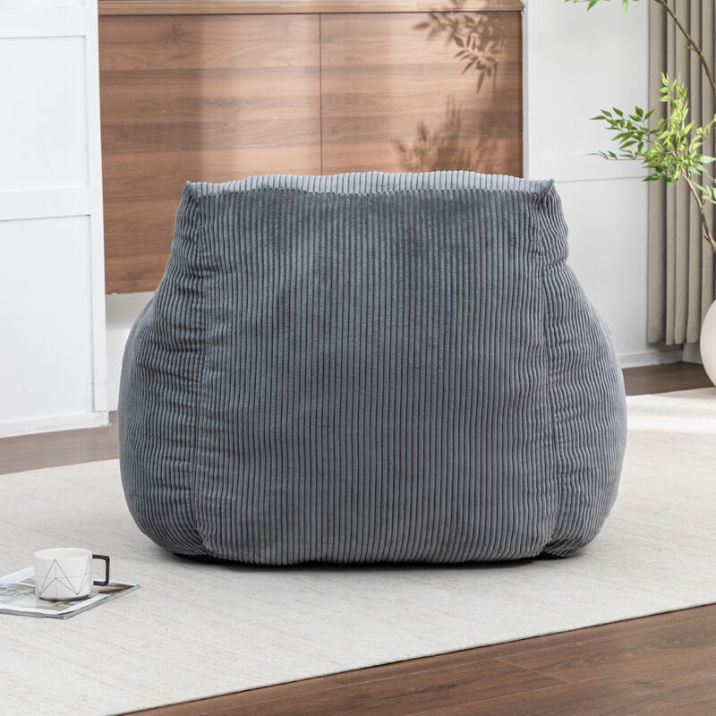 GOODSILO Ergonomic Corduroy Bean Bag Sofa Chair with Armrests for Comfortable Lounging and Relaxation in Any Living Space image number 8