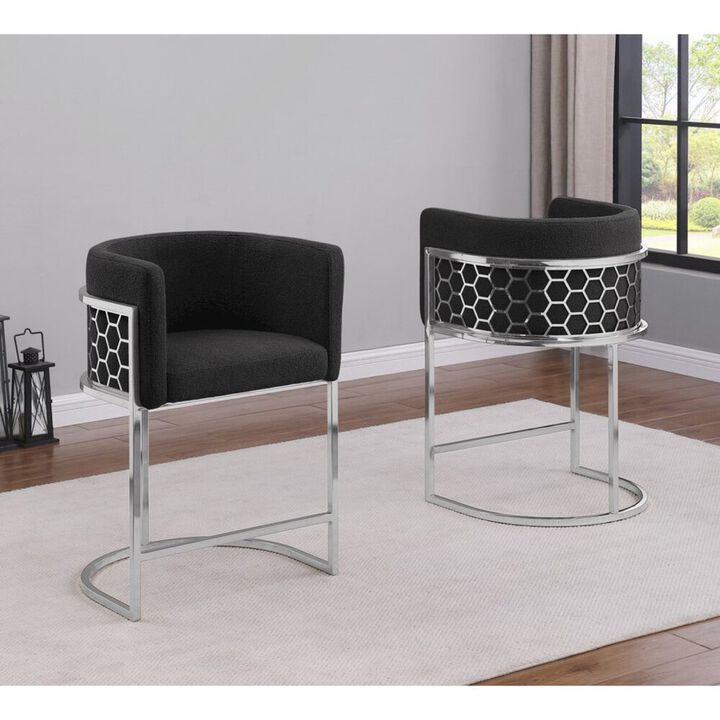 Best Quality Furniture Best Quality furniture Black with silver barstool, Set of two
