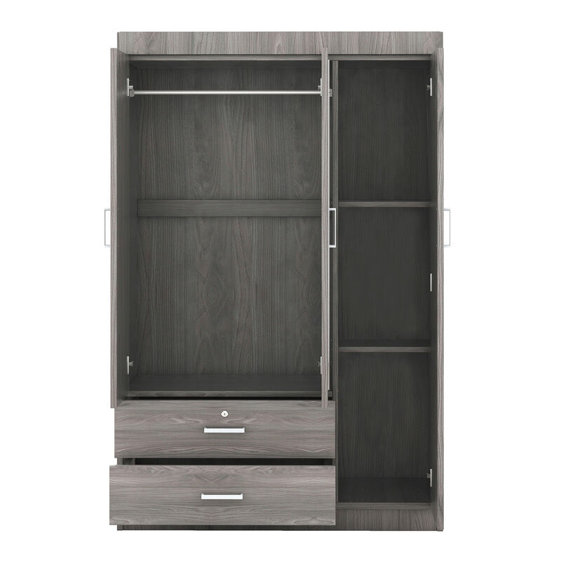 Merax 3-Door Mirror Wardrobe with Shelves