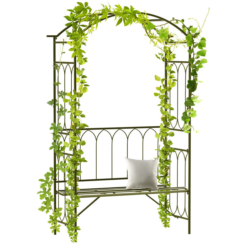Hivvago 2-Person Garden Bench with Trellis Arch for Vines image number 0