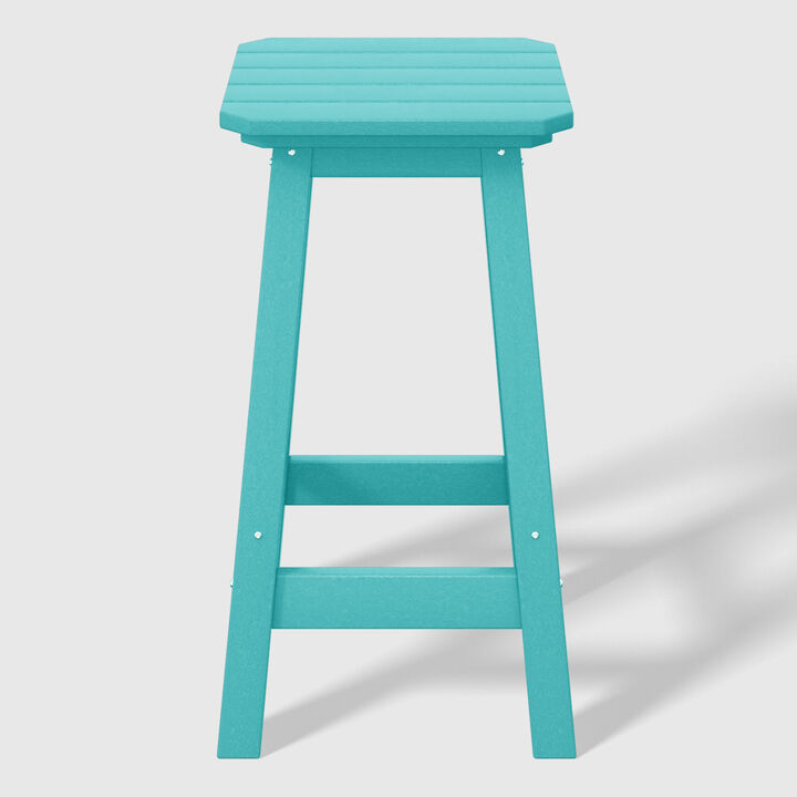 WestinTrends 24" HDPE Outdoor Patio Counter High Backless Square Bar Stool