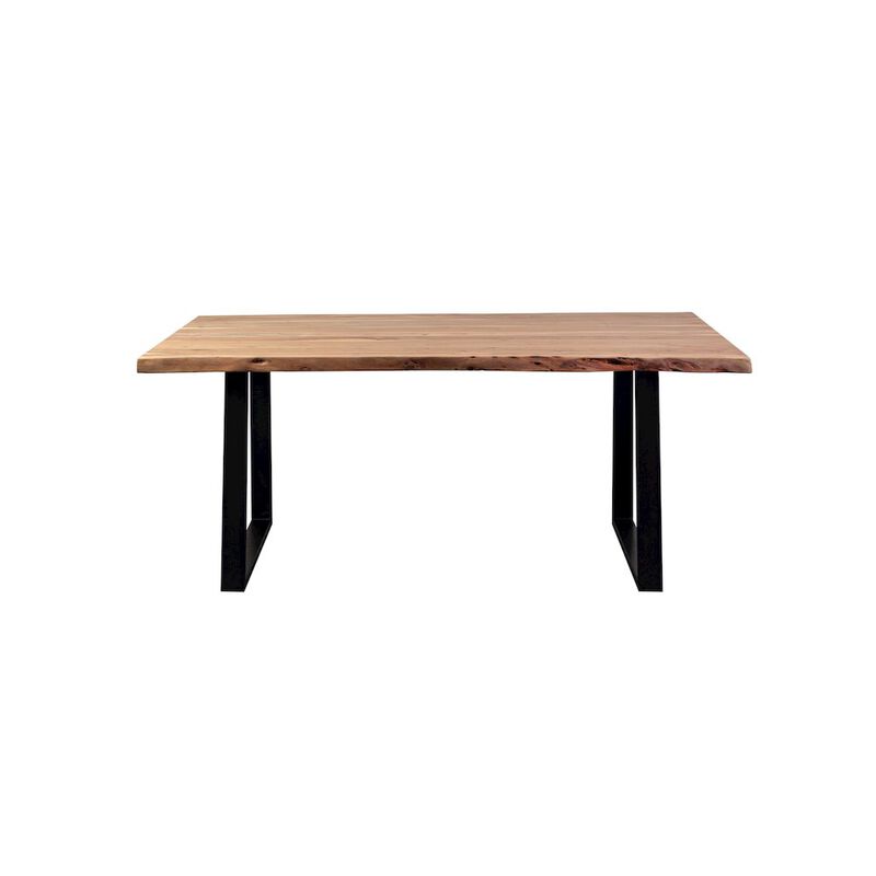 Porter Designs Manzanita Live Edge Solid Acacia Wood Dining Table, Natural