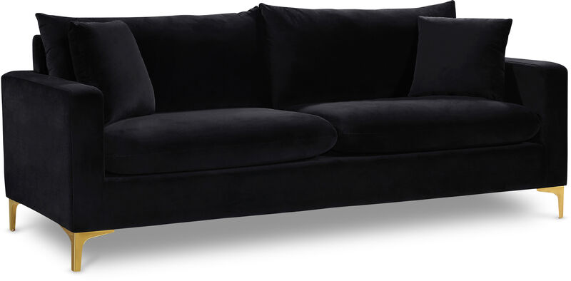 Meridian Furniture Naomi Black Velvet Sofa image number 0