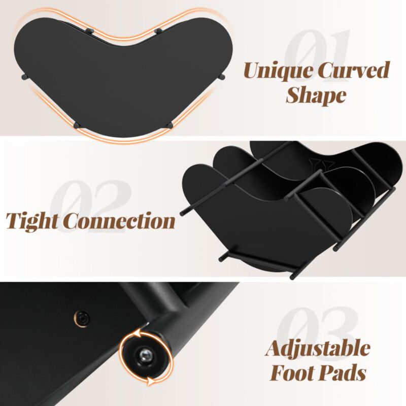 Hivvago 3-Tier Liquor Bar Table with Stemware Racks and Storage Shelves