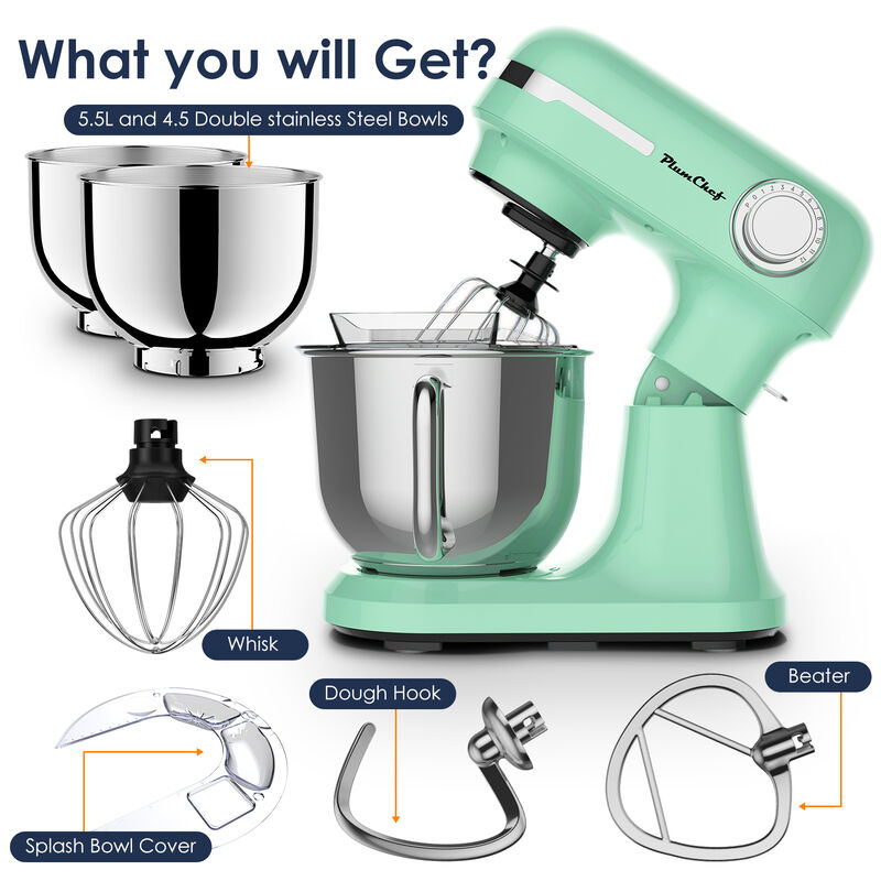 5.5QT Electric Stand Mixer, 12-Speed Tilt-Head Food Mixer, 350W Dough Mixer with Dishwasher Safe Stainless Steel Bowl image number 7