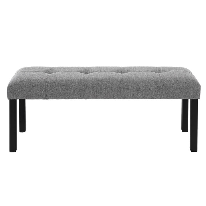 Merax Tufted Linen Bench - Versatile 250lbs Capacity Seating