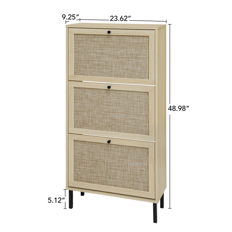 Narrow Freestanding Tipping Shoe Storage Cabinet image number 9