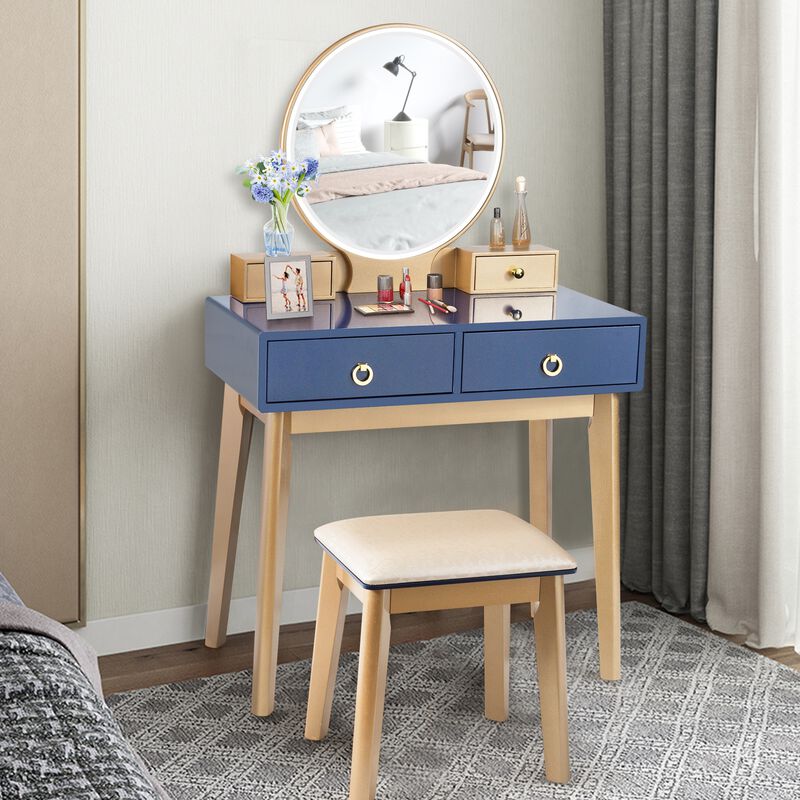 Makeup Vanity Table Set 3 Color Lighting Dressing Table