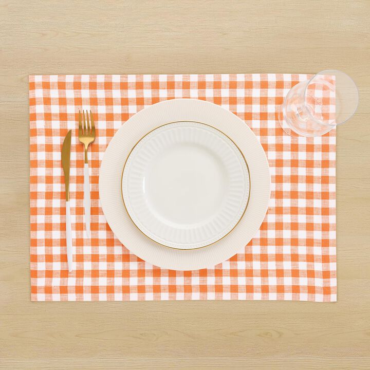 Linen Placemats - Gingham Check