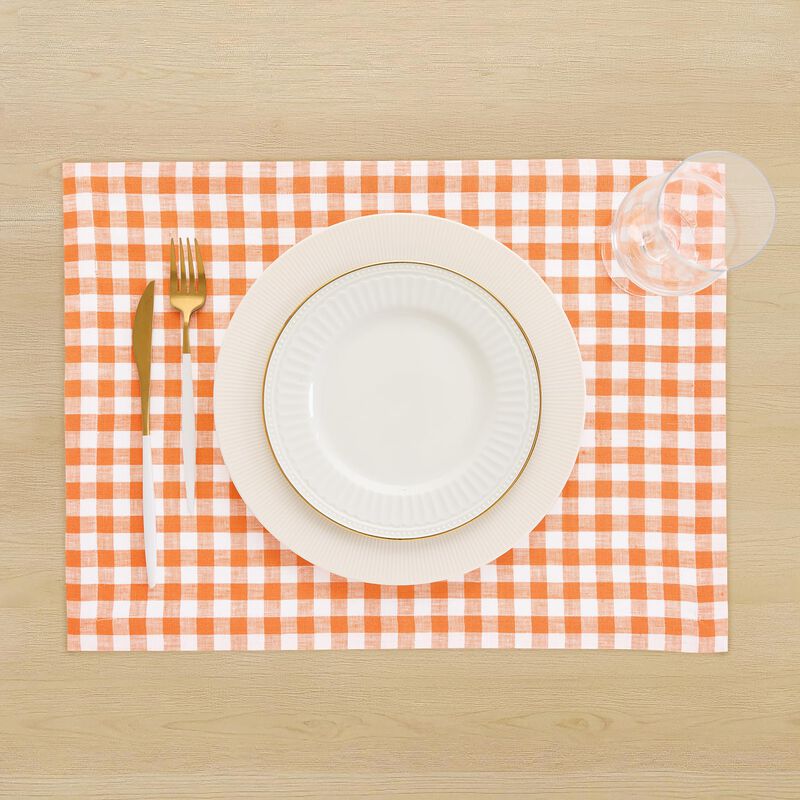 Linen Placemats - Gingham Check image number 1