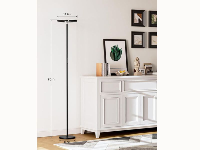 70" LED Floor Lamp &ndash; Dual Rotatable Heads, Remote & Touch Control, Dimmable