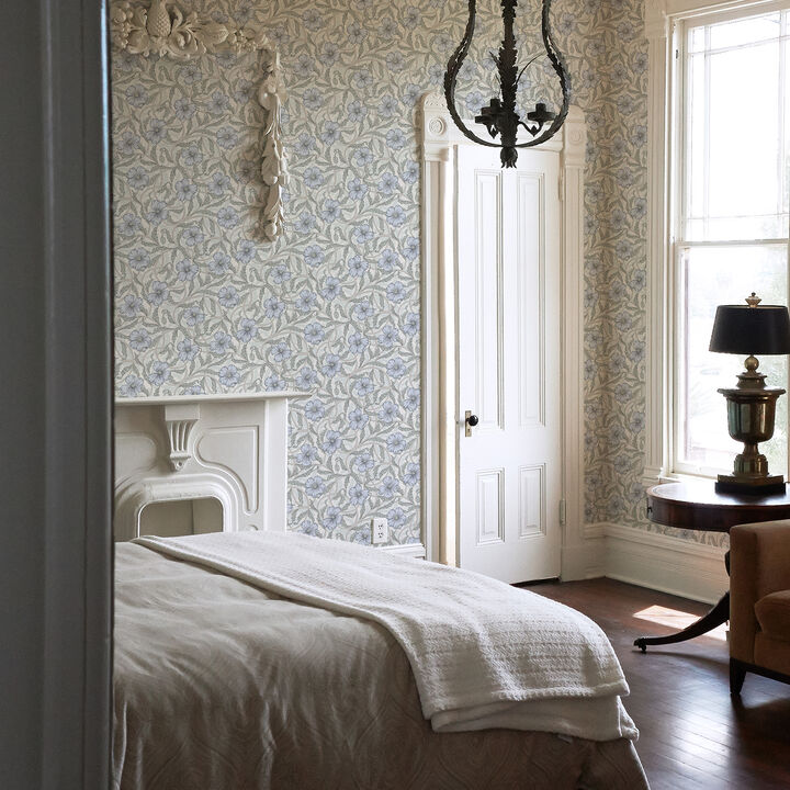 Imogen Light Blue Floral Wallpaper