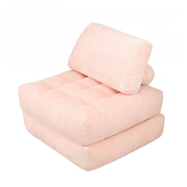 GOODSILO Large Corduroy Fabric Beanbag Couch with Fluffy Cloud Design