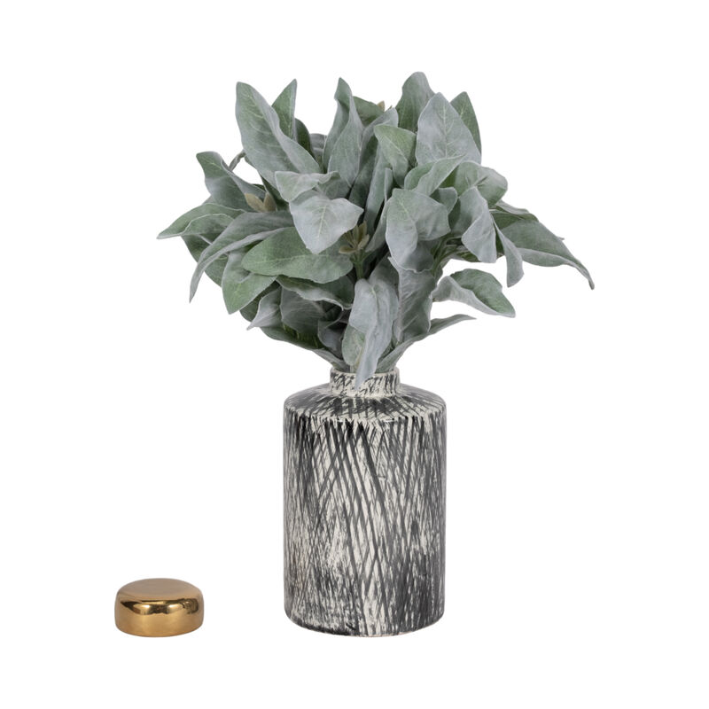 Cross Hatch Ginger Jar