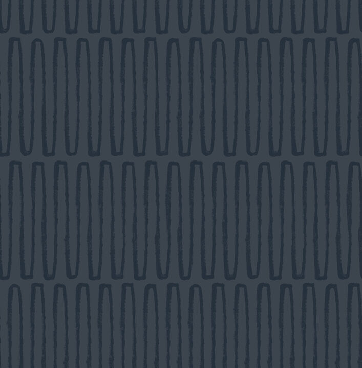 Lars Navy Retro Wave Wallpaper (Set of 2)