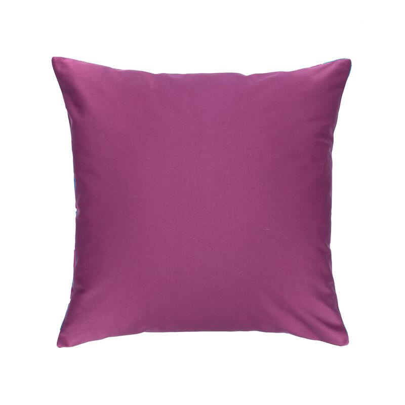 Miro Blue Silk Velvet Ikat Pillow, 20" X 20"