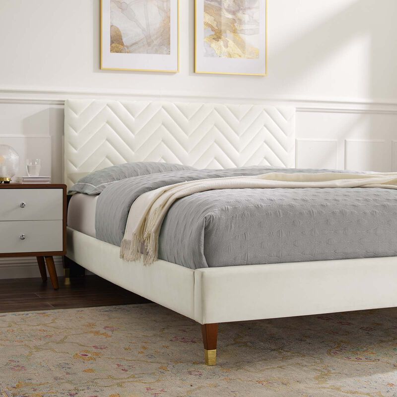 Modway - Leah Chevron Tufted Performance Velvet Full Platform Bed image number 7
