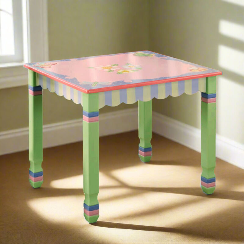 Fantasy Fields Magic Garden Kids Table with Square Spindle Legs, Multi