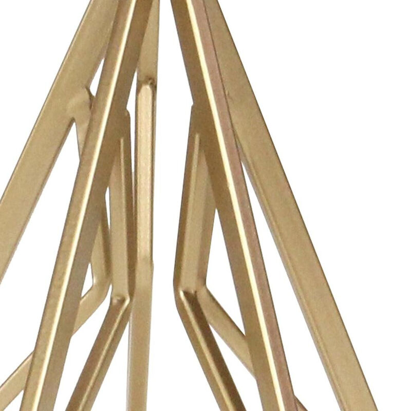 HomeRoots 10" Gold Metal Open Geometric Tabletop Sculpture image number 5