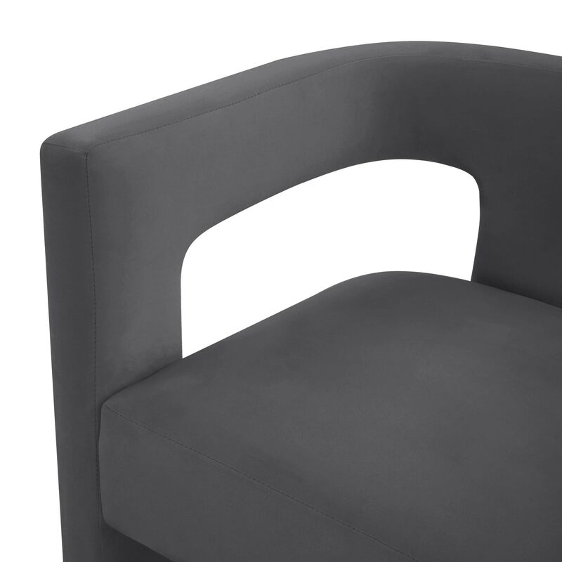 Casafoyer Sloane Dark Grey Velvet Chair image number 4