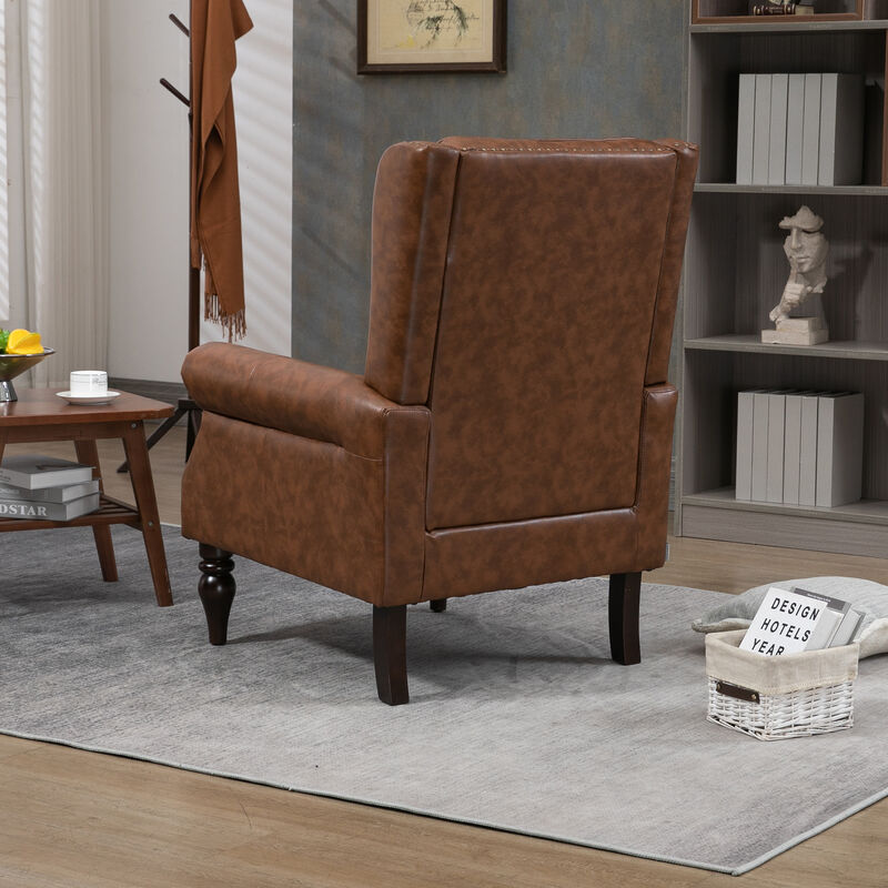 TATEUS  Modern Brown PU Accent Chair Lounge Chair image number 8