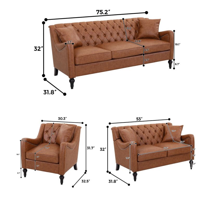 Rislot PU Leather Sofa Set image number 9