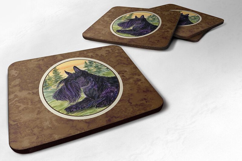 Caroline's Treasures SS8511FC Scottish Terrier Foam Coasters (Set of 4), 3.5 H x 3.5 W, Multicolor image number 0