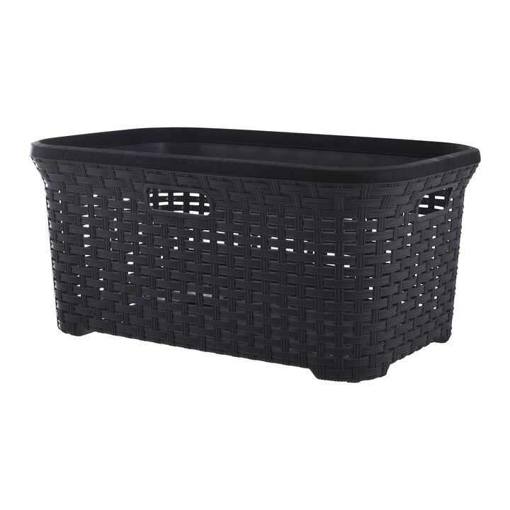 50 L Wicker Laundry Baskets, Onyx Grey