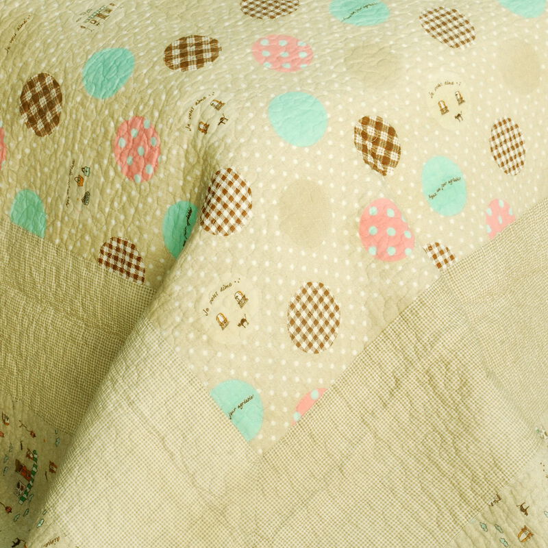 Vermicelli Quilted Cotton Printed Quilt Set Queen Size Corda Design Set image number 3