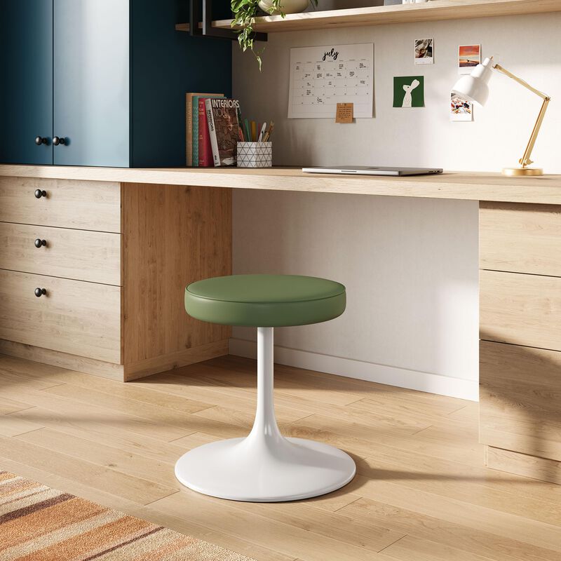 Modway Lippa 18 Inch Faux Leather Stool in Leaf image number 1