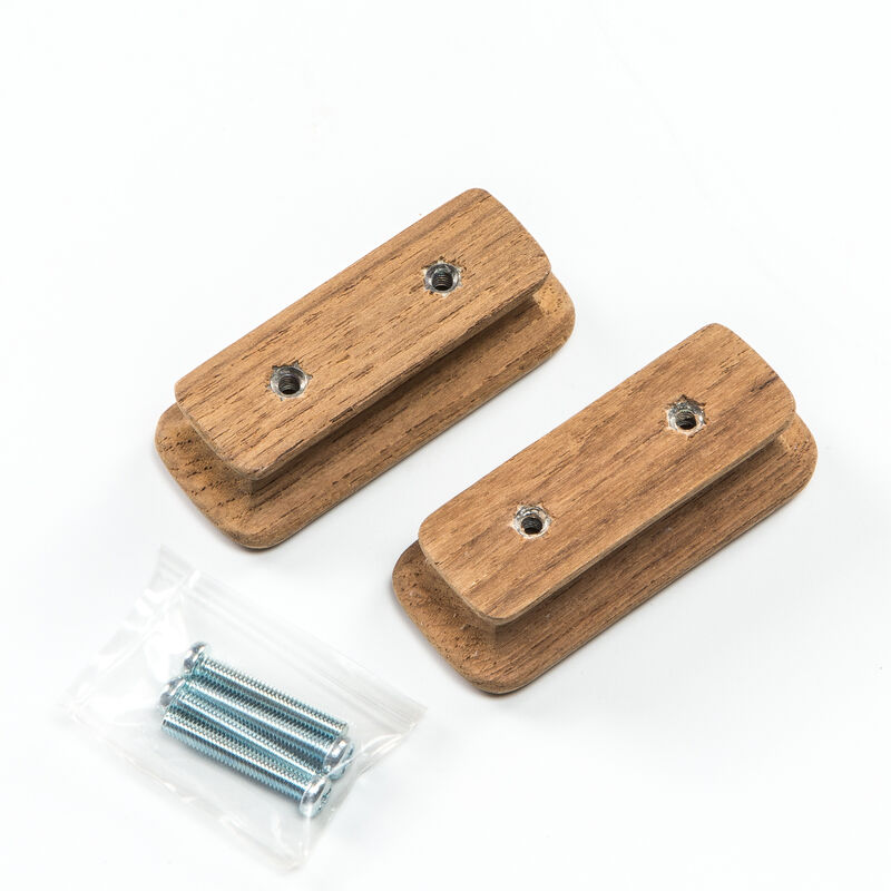 HomeRoots Set of Two Brown Teak Wood Drawer Pull Knobs image number 4