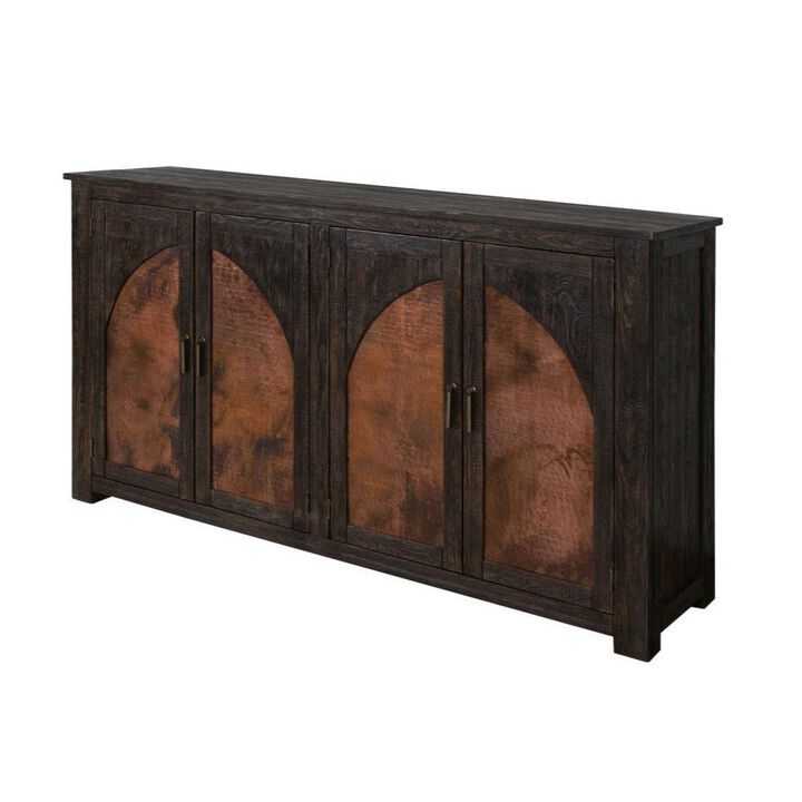 Crafter and Weavers Mystic Pine Wood and Copper Console Cabinet